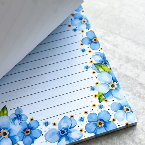 Notebook Notepad Set - Blue Bee Blueberry Forget-Me-Not | Simpliday Paper - Picture 7 of 9